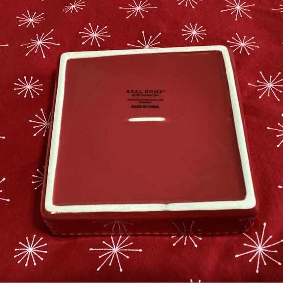 New Holiday Ceramic Napkin Holder with Napkins & Napkin Weight - Picture 4 of 4